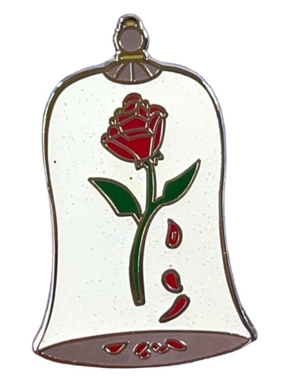 Beauty Beast Rose Lapel Pin Glass Cartoon Brooch Badge Accessories Jewelry Pin